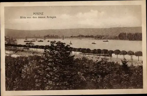 Ak Mainz am Rhein, Blick von den neuen Anlagen
