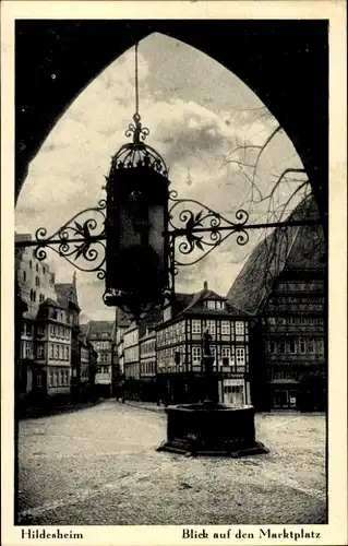 Ak Hildesheim in Niedersachsen, Blick auf den Marktplatz