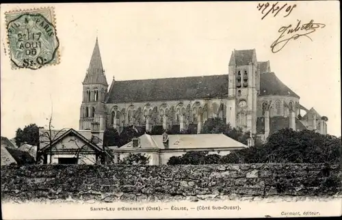 Ak Saint Leu d'Esserent Oise, Kirche