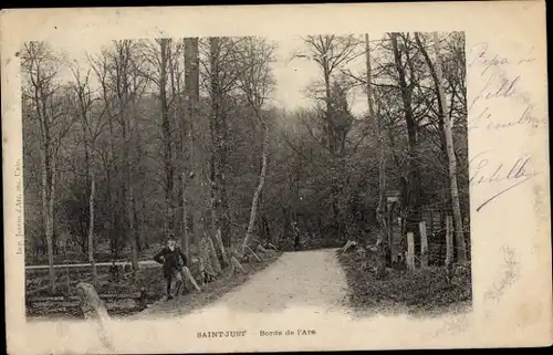 Ak Saint Just en Chaussée Oise, Wegepartie, Wald