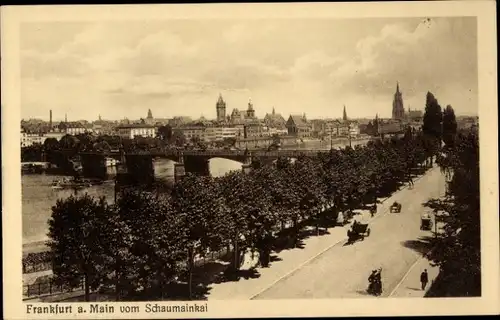 Ak Frankfurt am Main, Blick vom Schaumainkai, Panorama