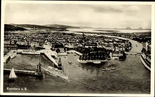 Ak Konstanz am Bodensee, Panorama