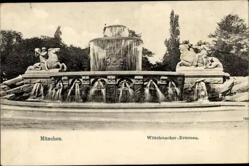 Ak München, Wittelsbacher Brunnen