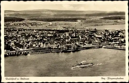 Ak Radolfzell am Bodensee, Fliegeraufnahme