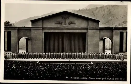 Ak Oberammergau in Oberbayern, Passionsspiele, Bühne mit Chor