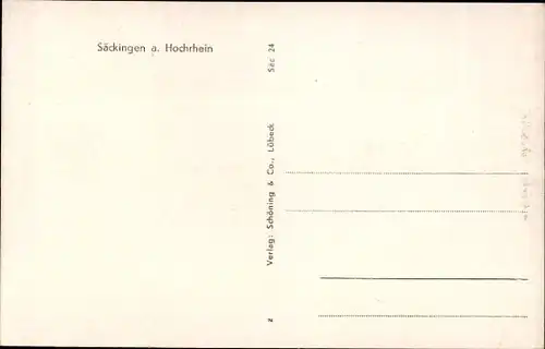 Ak Bad Säckingen am Hochrhein, Teilansicht, Trompeter, Trompeterlied