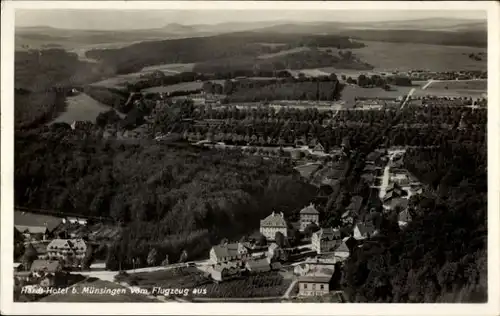 Ak Münsingen in Württemberg, Hardt-Hotel, Fliegeraufnahme