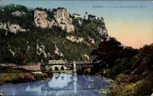 Ak Langenbrunn Beuron in Württemberg, Schloss Werenwag, Donautal