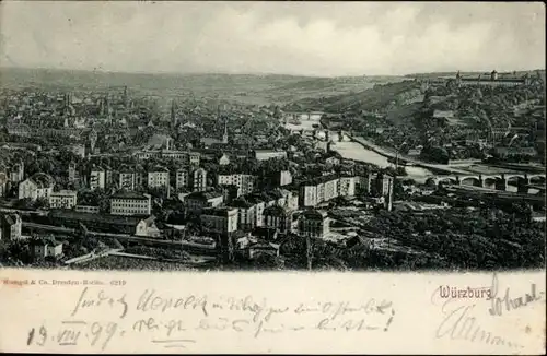 Ak Würzburg am Main Unterfranken, Panorama