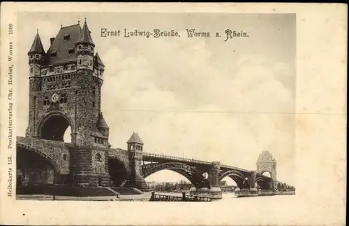Ak Worms am Rhein, Ernst Ludwig Brücke