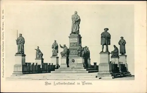 Ak Worms am Rhein, Lutherdenkmal
