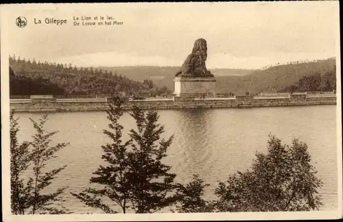 Ak Jalhay Wallonien Lüttich, Barrage de Gileppe, Le Lion et le lac