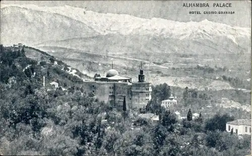 AK Granada Andalusien Spanien, Alhambra-Palast, Hotel Casino Granada