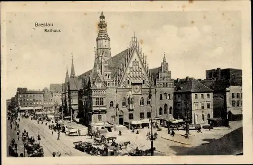 Ak Wrocław Breslau Schlesien, Rathaus