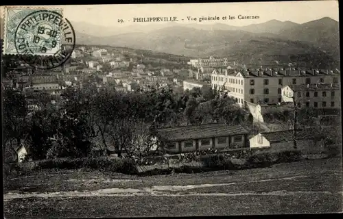 Ak Philipeville Algerien, Gesamtansicht mit Kasernen