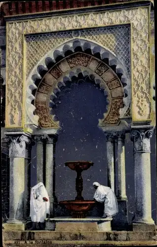 Ak Algier Alger Algerien, A la fontaine, Die Brunnen der Kasbah