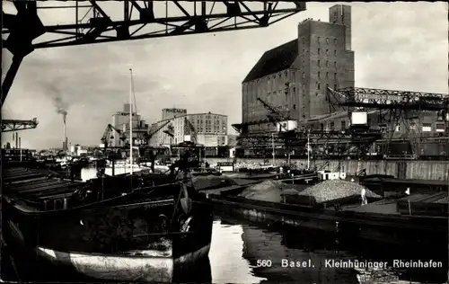 Ak Kleinhüningen Bâle Basel Stadt Schweiz, Rheinhafen