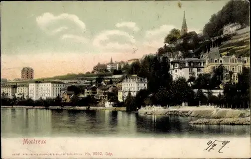 Ak Montreux Kanton Waadt, Blick auf den Ort, Kirche