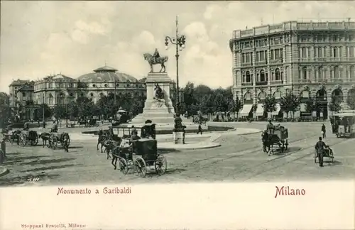 Ak Milano Mailand Lombardia, Monumento a Garibaldi