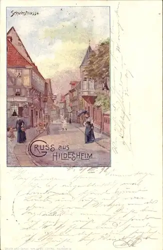 Künstler Ak Hildesheim in Niedersachsen, Schuhstraße