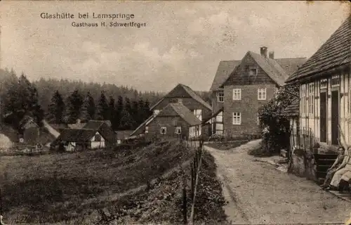 Ak Lamspringe in Niedersachsen, Teilansicht, Gasthaus