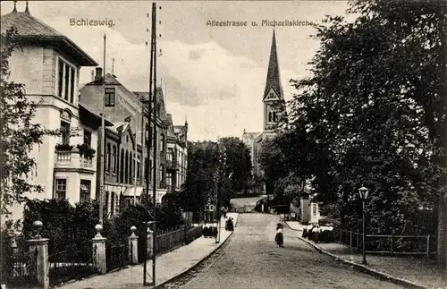 Ak Schleswig an der Schlei, Alleestraße, Michaeliskirche