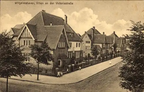 Ak Wilhelmshaven in Niedersachsen, Villen an der Victoriastraße