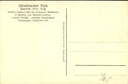 Ak Hamburg Wandsbek Rahlstedt Altrahlstedt, Gasthaus Altrahlstedter Park, Mühlenteich