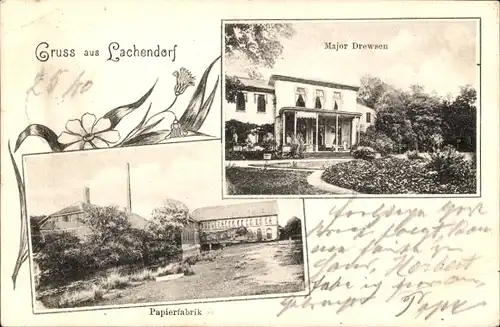 Ak Lachendorf in Niedersachsen, Papierfabrik, Villa von Major Drewsen