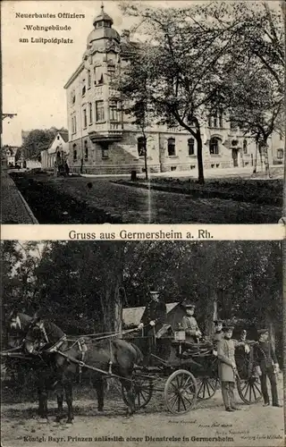 Ak Germersheim am Rhein, Offiziers-Wohngebäude am Luitpoldplatz, Bayerische Prinzen