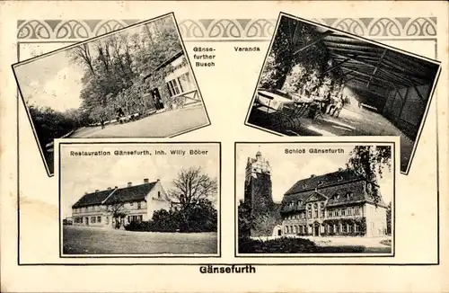 Ak Gänsefurth Hecklingen im Salzlandkreis, Gänsefurther Busch, Restauration, Schloss