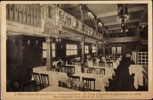 Ak Berlin, Zweite Rheinische Winzerstube, Französische Str. 20 Ecke Friedrichstr.