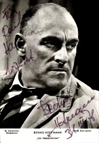 Ak Schauspieler Benno Hoffmann, Portrait, Autogramm, der Nebelmörder