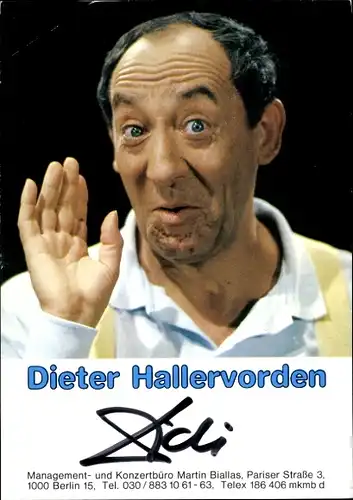 Ak Schauspieler Dieter Hallervorden, Portrait, Autogramm