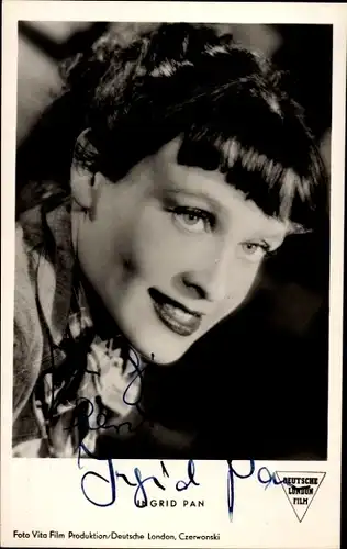 Ak Schauspielerin Ingrid Pan, Portrait, Autogramm, Liebeskrieg nach Noten
