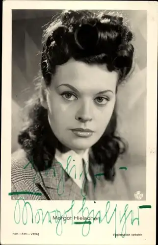 Ak Schauspielerin Margot Hielscher, Portrait, Autogramm