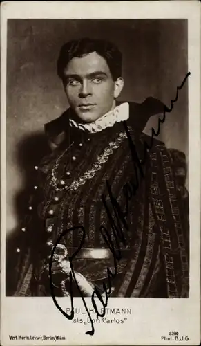 Ak Schauspieler Paul Hartmann, Portrait, Autogramm, Don Carlos