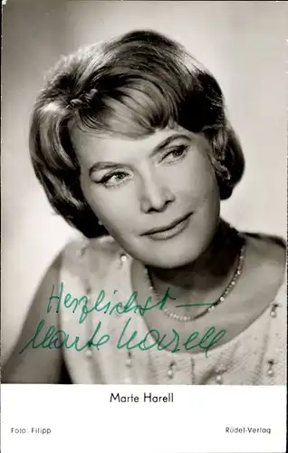 Ak Schauspielerin Marte Harell, Portrait, Autogramm