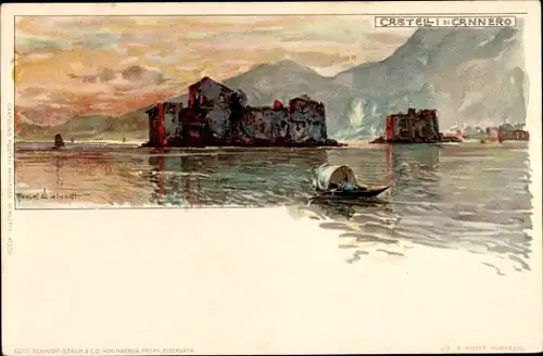 Künstler Litho Wielandt, Manuel, Cannobia Piemonte, Castelli di Cannero