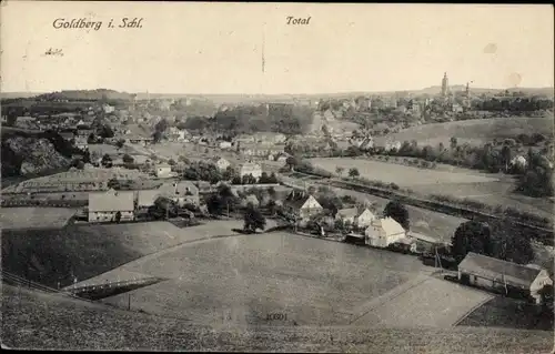 Ak Złotoryja Goldberg Schlesien, Totalansicht