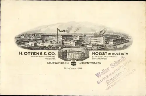 Litho Horst in Holstein, H. Ottens Co., Strickwollen, Strumpfwaren