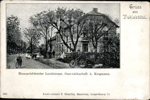 Ak Hamburg Nord Fuhlsbüttel, Hummelsbütteler Landstraße, Gastwirtschaft A. Krogmann