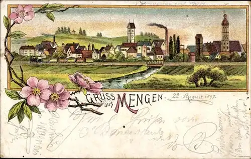 Litho Mengen in Oberschwaben Württemberg, Gesamtansicht