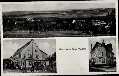 Ak Neunuifra Pfalzgrafenweiler im Schwarzwald Württemberg, Gasthaus zum Adler, Schule