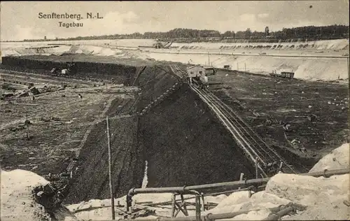 Ak Senftenberg in der Niederlausitz, Bergbau, Tagebau