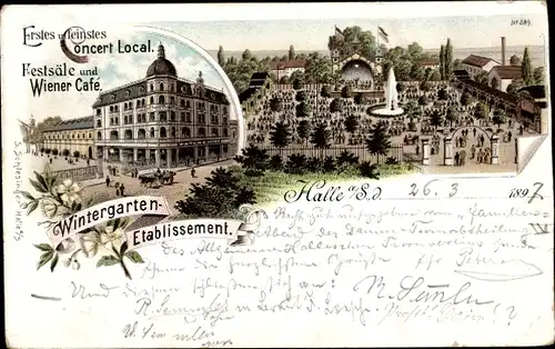 Litho Halle an der Saale, Wintergarten-Etablissement, Wiener Café