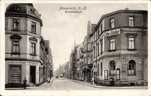 Ak Meuselwitz in Thüringen, Bahnhofstraße, Zahn-Atelier