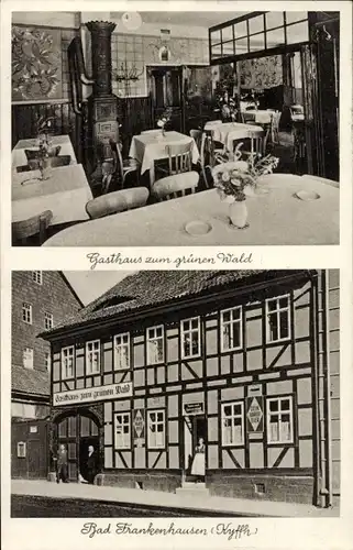 Ak Bad Frankenhausen am Kyffhäuser Thüringen, Gasthaus zum grünen Wald, Inneres