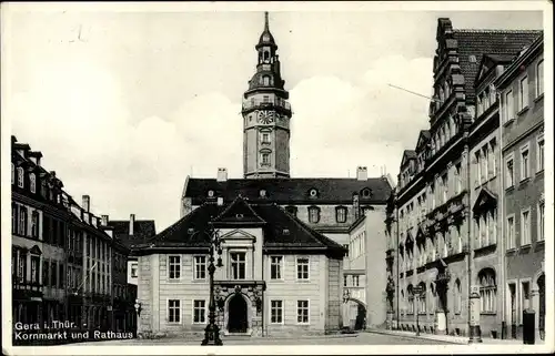 Ak Gera in Thüringen, Kornmarkt, Rathaus