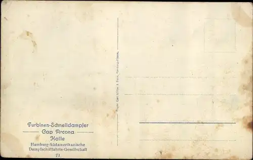 Ak Turbinenschnelldampfer Cap Arcona, Halle, Innenansicht, HSDG